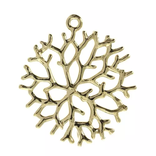 Intercalaire corail 24x21 mm pour la création de bijoux DIY - Doré à l'or fin x1