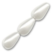Perles poires nacrées 10x6 mm - White x25