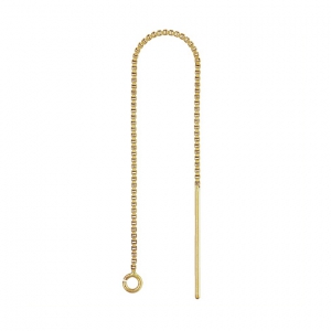 Chaines d'oreilles traversantes maille Vénitienne 80 mm en Gold filled (or laminé) x2