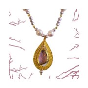 Sequin goutte martelé évidé pour la création de bijoux fantaisie 36x23mm Rhodié x1