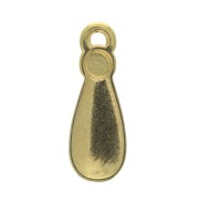 Pendentif goutte style ethnique en zamac & résine époxy 21x8 mm Doré / Bordeaux x1