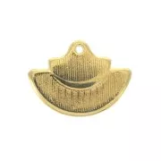 Pendentif éventail en zamac et résine époxy 15x20 mm Doré / Rose x1