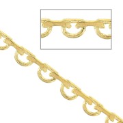 Chaîne maille Fantaisie demi-cercle 3 mm en laiton - Doré x1m