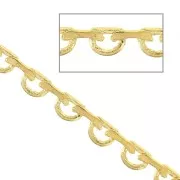 Chaîne maille Fantaisie demi-cercle 3 mm en laiton - Doré x1m