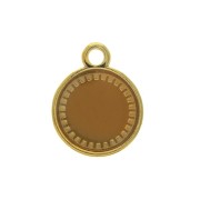 Pendentif rond en zamac et résine époxy 15x12 mm Doré / Ocre x1|raw }}