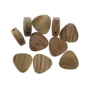 Perle en bois d'olivier - forme triangle 14 mm pour la création de bijoux DIY x1