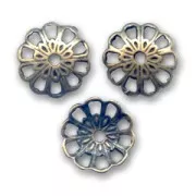 Coupelles fleurs ajourées - 12 mm bronze x4