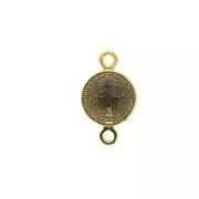 Intercalaire rond en zamac & résine époxy - Saint 16x9 mm - Doré / Noir x1