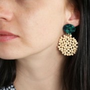 Intercalaire / Pendentif disque en perles en bois 35 mm pour création de bijoux x1