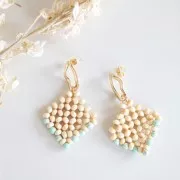 Intercalaire / Pendentif disque évidé en perles en bois 30 mm x1