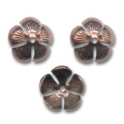 Coupelles fleur 12 mm cuivré vieilli x4|raw }}