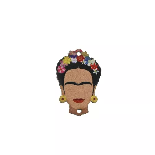 Intercalaire tête Mexicaine  28x19 mm 2 trous - Multicolore/Blanc x1