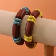 Perle Heishi rondelle en céramique 15 mm Noir x1