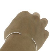 Bracelet jonc ovale 2 anneaux 59x48 mm à décorer- Argenté x1