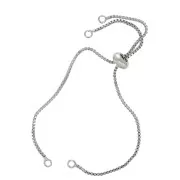 Bracelet réglable pour intercalaire - maille vénitienne 21 cm - Rhodié x1