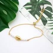 Bracelet réglable pour intercalaire - maille vénitienne 21 cm - Rhodié x1