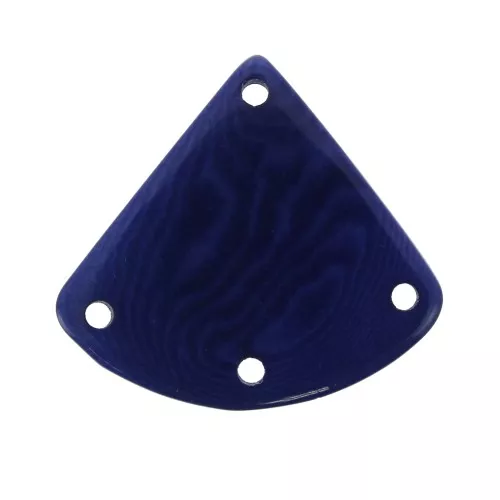 Intercalaire triangle 4 trous en Tagua 25x28 mm - Bleu marine x1