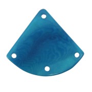 Intercalaire triangle 4 trous en Tagua 25x28 mm - Bleu Turquoise x1|raw }}