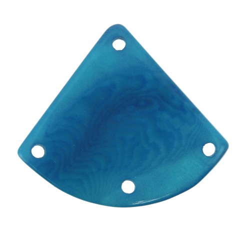 Intercalaire triangle 4 trous en Tagua 25x28 mm - Bleu Turquoise x1