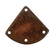 Intercalaire triangle 4 trous en Tagua 25x28 mm - Marron x1|raw }}