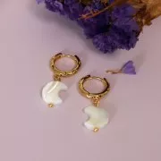 Perles en Nacre - Lune - 12x11 mm pour la création de bijoux fantaisie x4