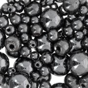Assortiment de perles rondes Hematite  3/4/6/8 mm x100|raw }}
