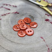 Bouton de couture en Nacre - Atelier Brunette - Glitter 9 mm Tangerine x1