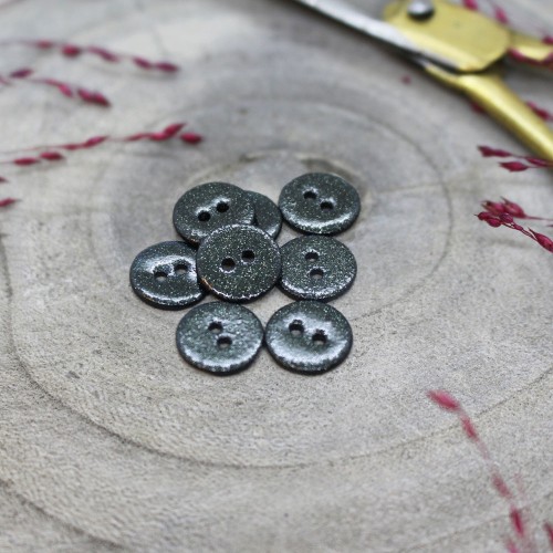 Bouton de couture en Nacre - Atelier Brunette - Glitter 9 mm Forest x1