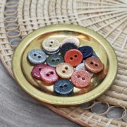 Bouton de couture en Nacre - Atelier Brunette - Glitter 12 mm Forest x1