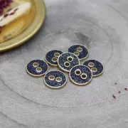 Bouton couture en métal pailleté -Atelier Brunette - Joy Glitter 12mm Midnight x1