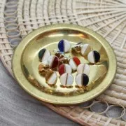 Bouton à queue bicolore en métal -Atelier Brunette -Wink 9mm Off-white/Amarante x1