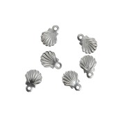 Mini breloques coquillages 7.5x6 mm - Acier inoxydable 316L x10