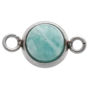 Serti intercalaire anneaux ouverts pour cabochon fond plat 6 mm - Acier inox x1