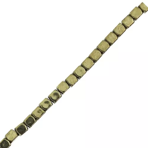 Mini perles cubes imitation hématite 1.5 mm Golden x40 cm