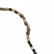 Mini perles cubes imitation hématite 1.5 mm Light Copper x40 cm