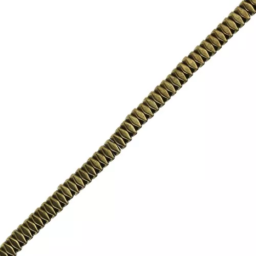 Mini rondelles facettées imitation hématite 2 mm Golden x40 cm