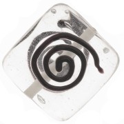 Perle carrée décor spirale 20.5 mm Crystal x1|raw }}