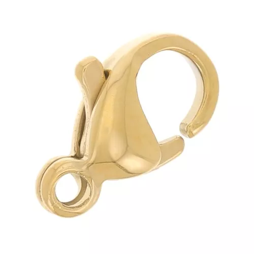 Fermoir mousqueton 9 mm - Acier inoxydable 304L Doré x1