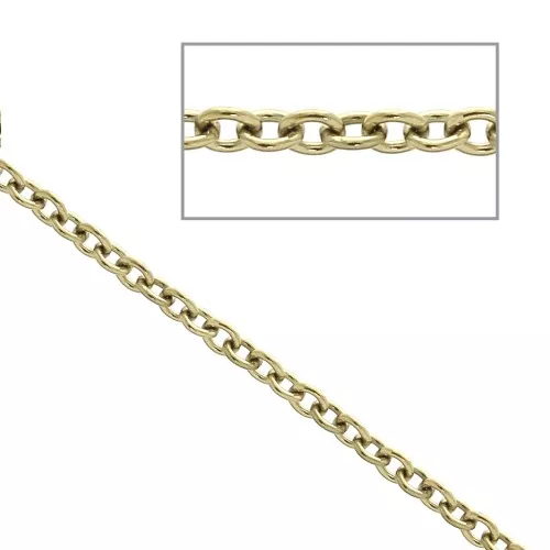 Chaîne maille forçat 1.5 mm en Acier inoxydable 316L Doré x 50cm