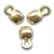 Perles rondes en métal attache breloques 6x4 mm doré à l'or fin x6