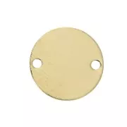 Intercalaire rond 2 trous 12 mm - Plaqué Or 3 microns x1