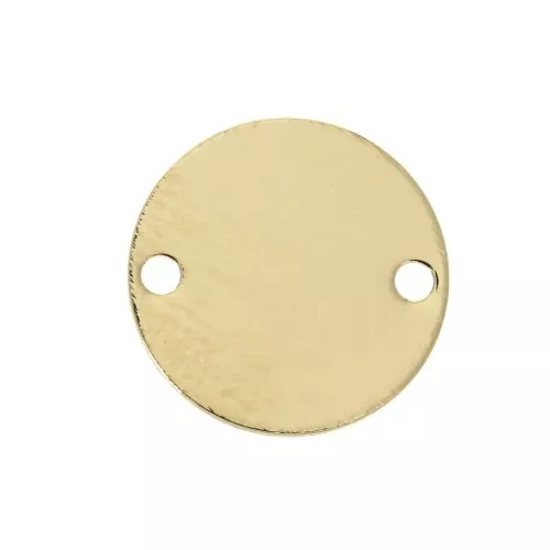 Intercalaire rond 2 trous 12 mm - Plaqué Or 3 microns x1