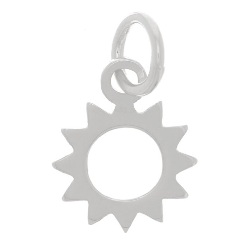 Breloque soleil 10x8 mm avec anneau fermé - Argent 925 x1