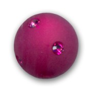 Perle ronde strass Polaris 12 mm Fuchsia x1