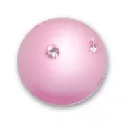Perle ronde strass Polaris 12 mm Light Rose x1