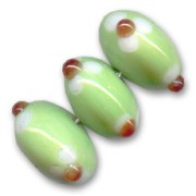 Ronde aplatie décor fleur 18 mm Anis x1|raw }}