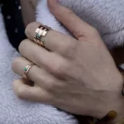 Bague fine anneau martelé taille 54 plaqué Or 3 microns