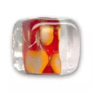 Cube 13 mm Crystal Red Lined  x1