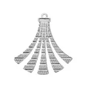 Pendentifs pompons texturés en laiton 22x19 mm - Argenté x2