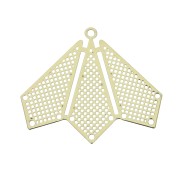 Pendentif intercalaire ajouré multirangs - forme éventail 22x26 mm - Doré x1|raw }}